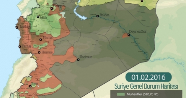 Suriye Genel Durum Haritas 01.02.2016