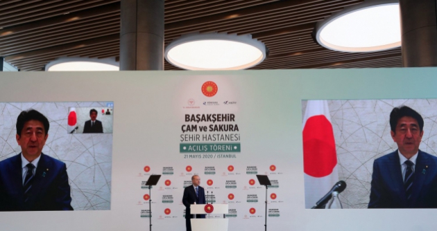 Erdoan, Japanese PM open Istanbul's biggest hospital amid pandemic